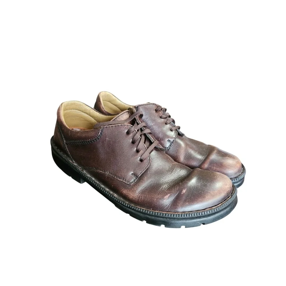 Birkenstock Footprints Oxford Mens 42 Brown Leather Lace Up Plain Toe Shoes